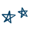 Indigo pen-style illustration of two stars